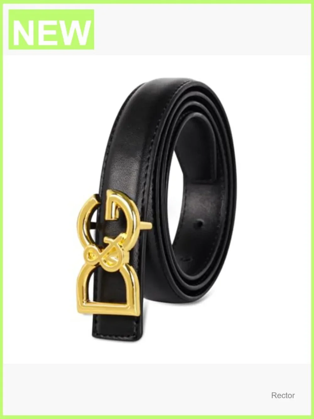 Women's Leather Belt with Metal Buckle - Classic Dress or Jeans Belt